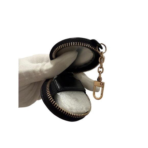 Chic Black Pouch | Designer-Inspired Circle Case with Mirror Inside (Black) - Picture 3 of 3
